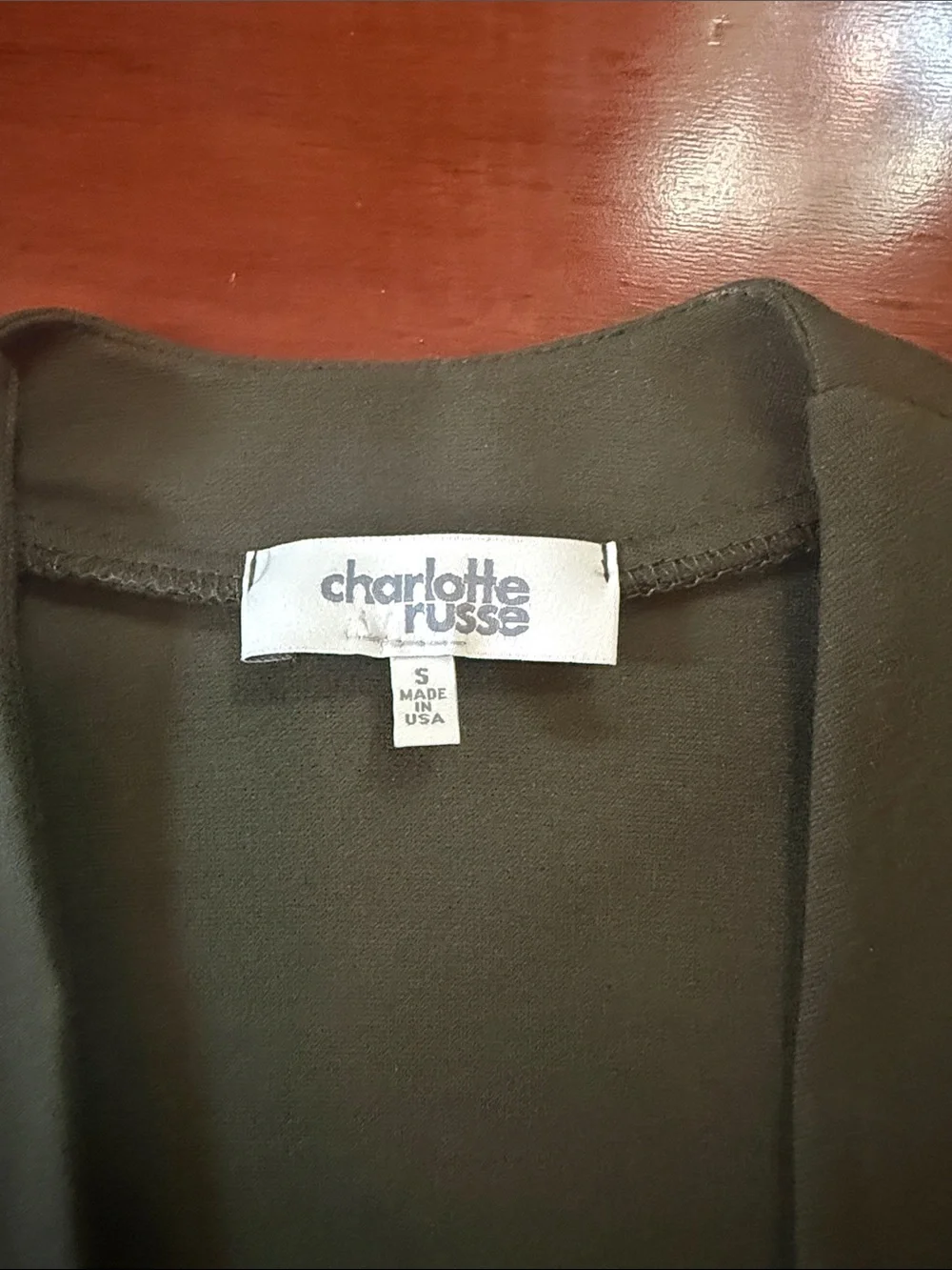 Charlotte Russe Olive Green Open Front Blazer Jacket - Picture 2 of 5